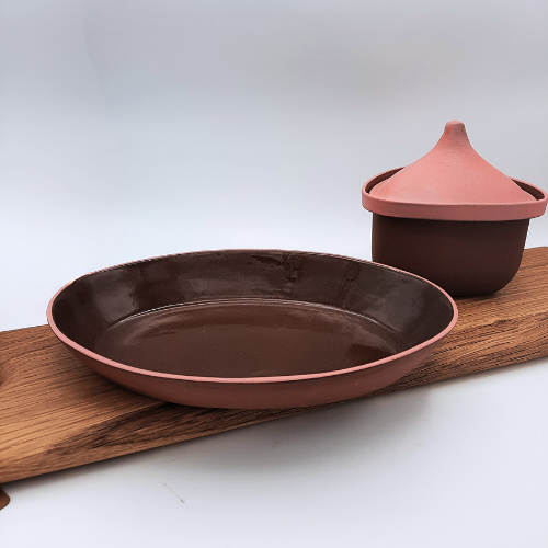 Oval Serving Dish - Pink