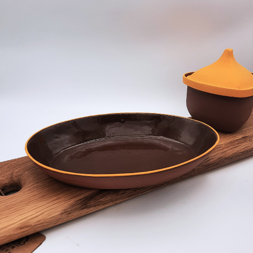 Oval Serving Dish Orange