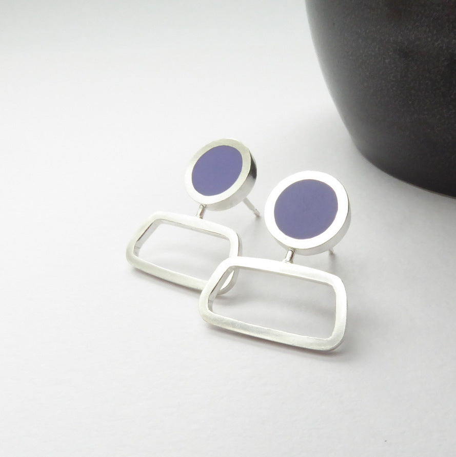 Rectangular Studs in Lilac