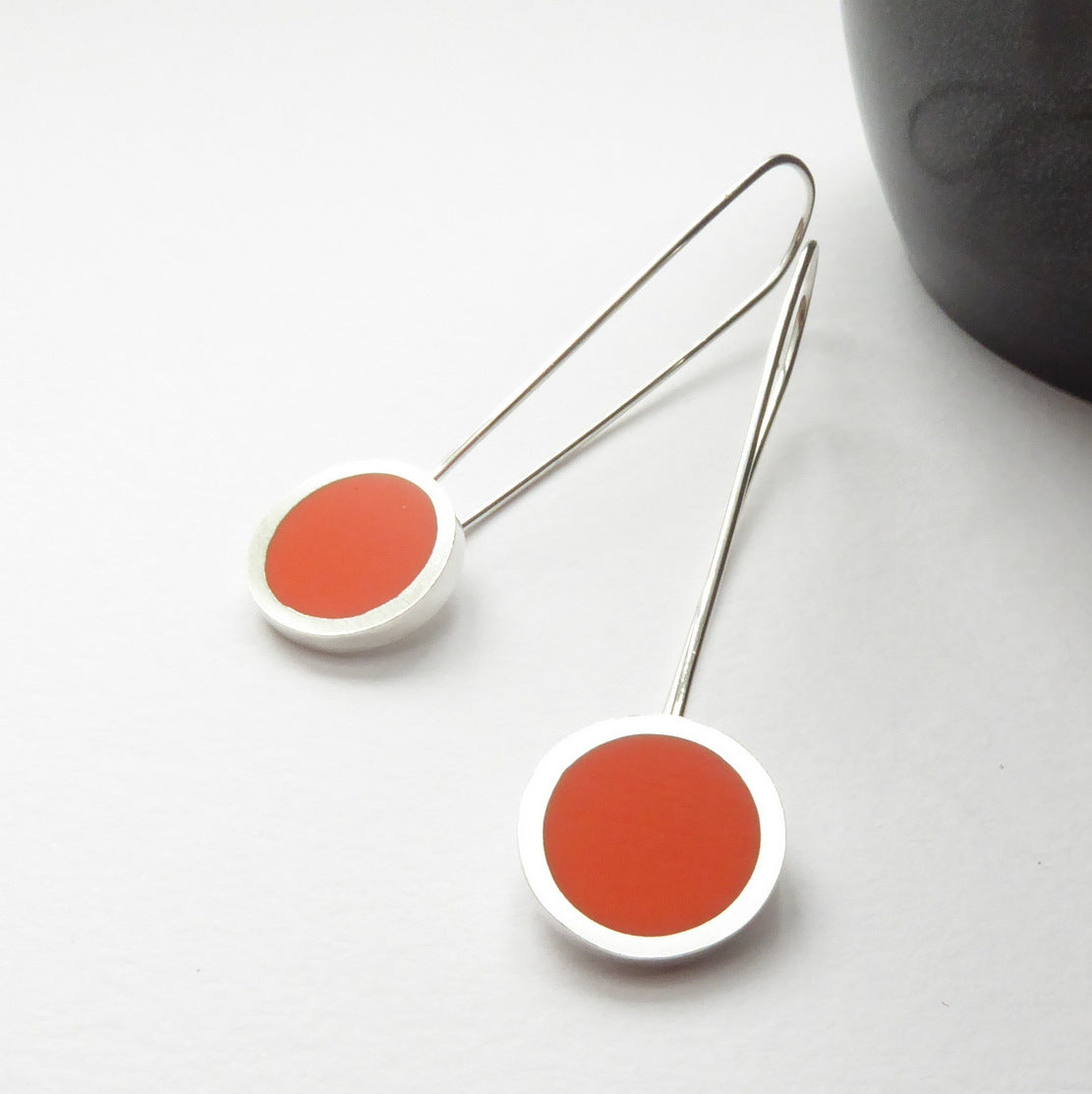 Pop Long Drop Earrings in Orange