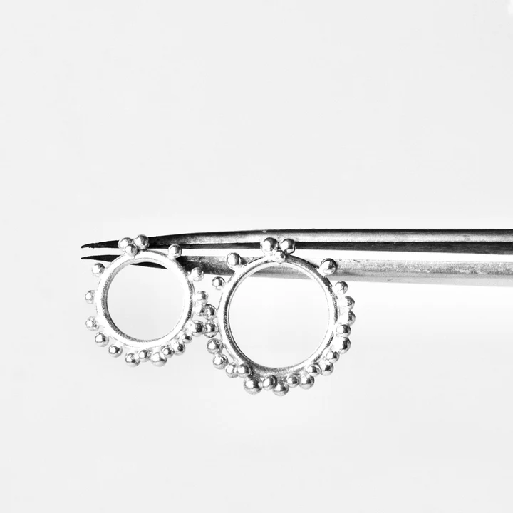 Silver pollen studs - large