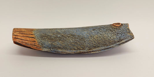 'Blue Fish' small stoneware sculpture