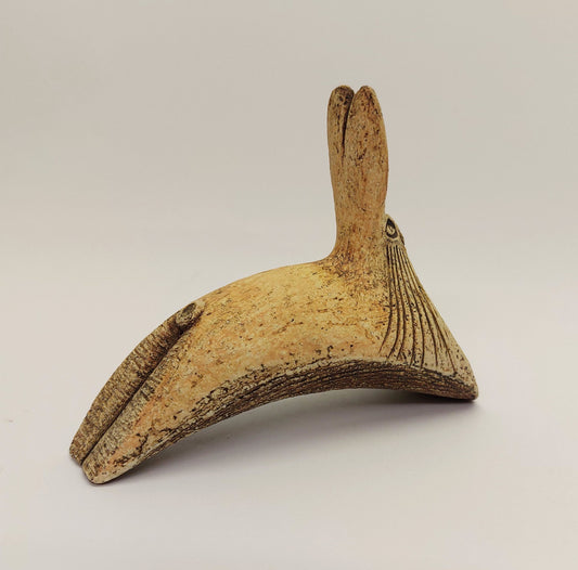 'Bounding Hare' stoneware sculpture