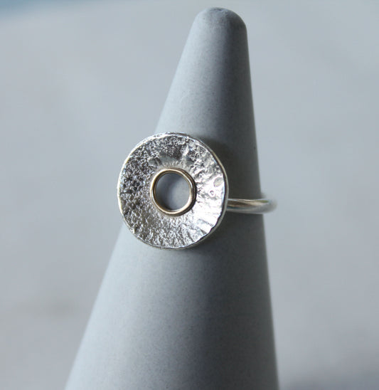Silver and Gold Donut Ring