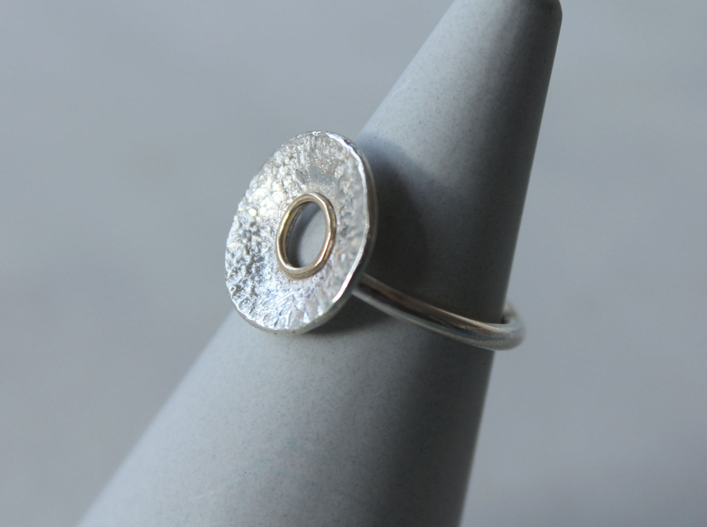 Silver and Gold Donut Ring