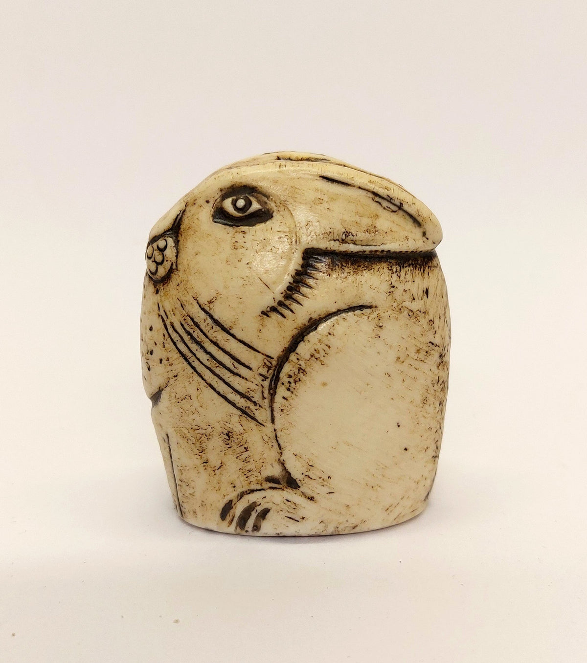 'Crouching Hare' small porcelain sculpture