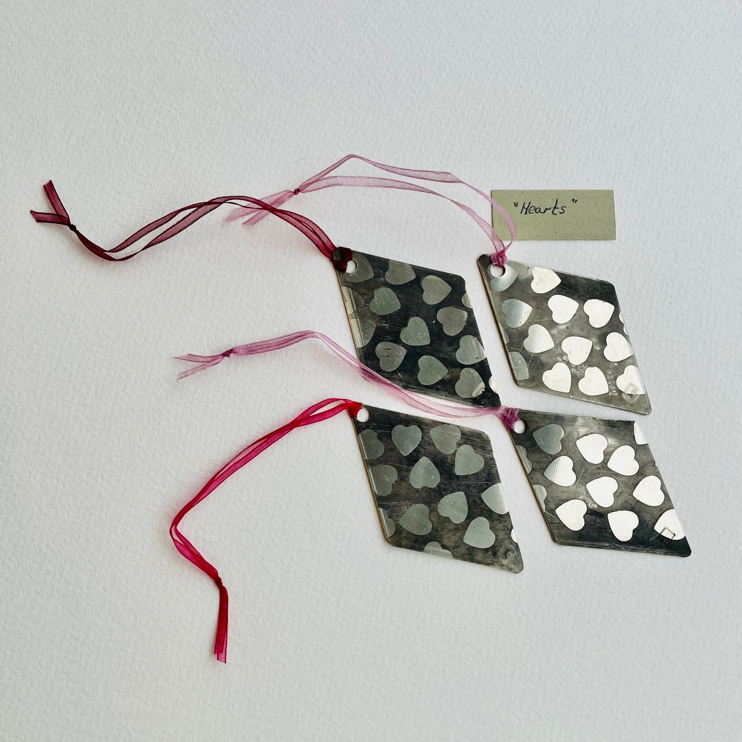 Pack of 4 Pewter Hanging Decorations