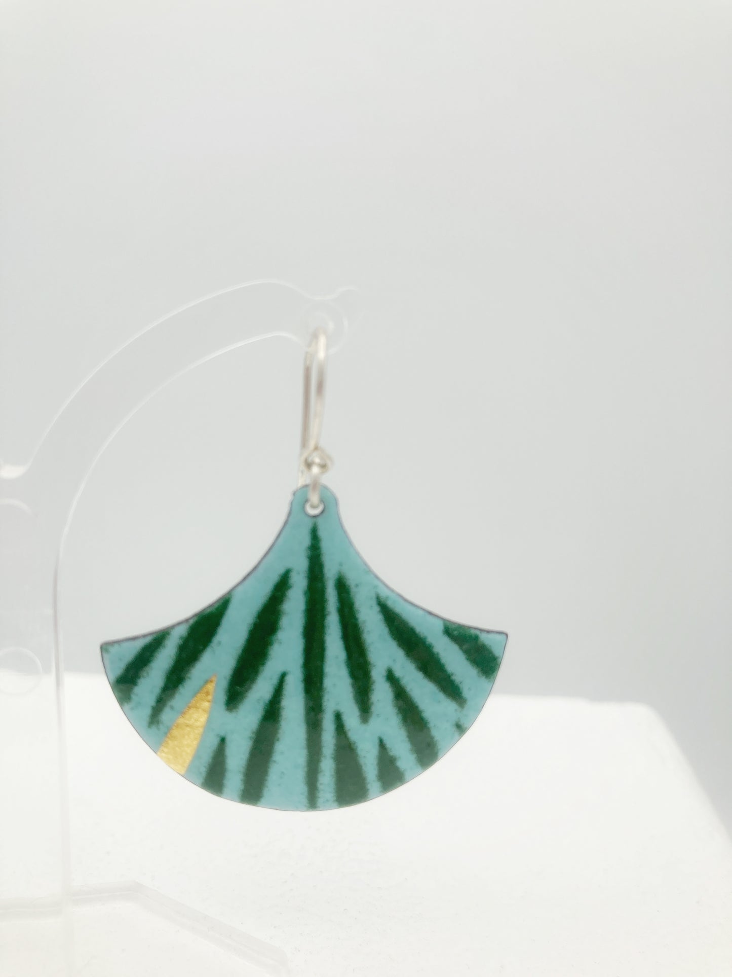 Fan Firework Earring Green and Gold