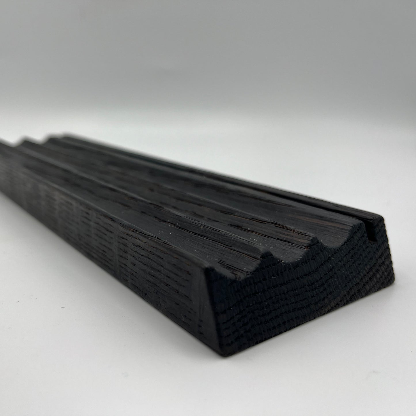 Charred Oak - Wood Fluted Pencil & Card Tray