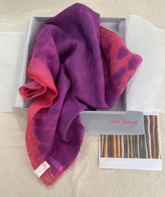 Fine wool Logwood + Indigo Shibori Scarf