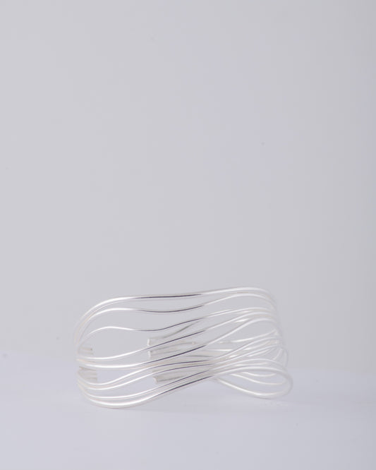Rhizo cuff silver bangle