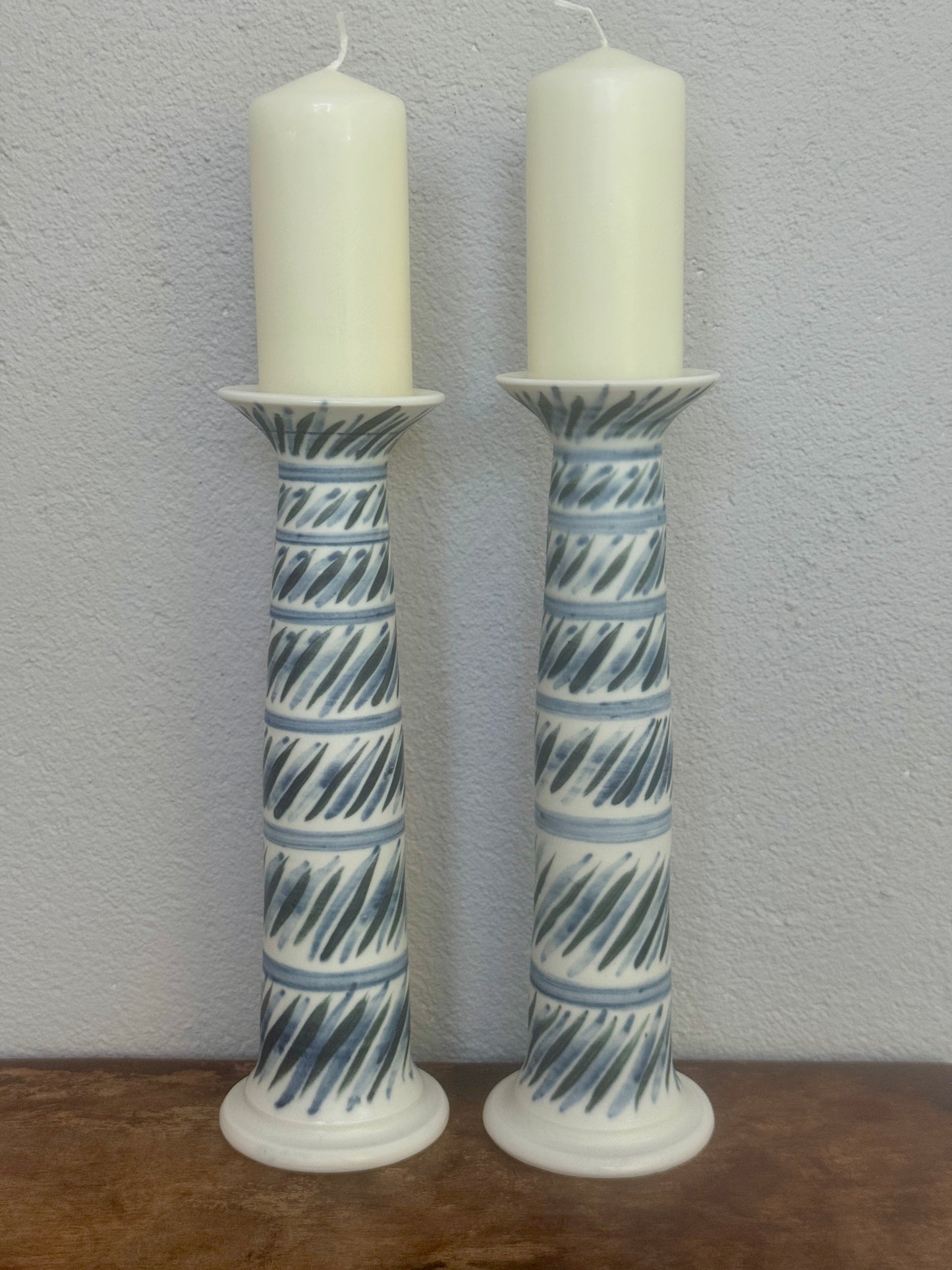 Tall Matte Pair of Candlesticks