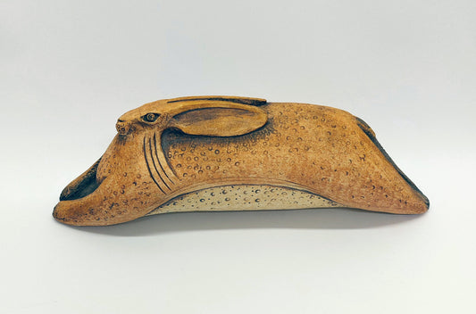 'Run Rabbit Run' small stoneware sculpture