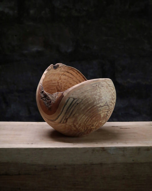 Spherical Live Edge Ash Vessel