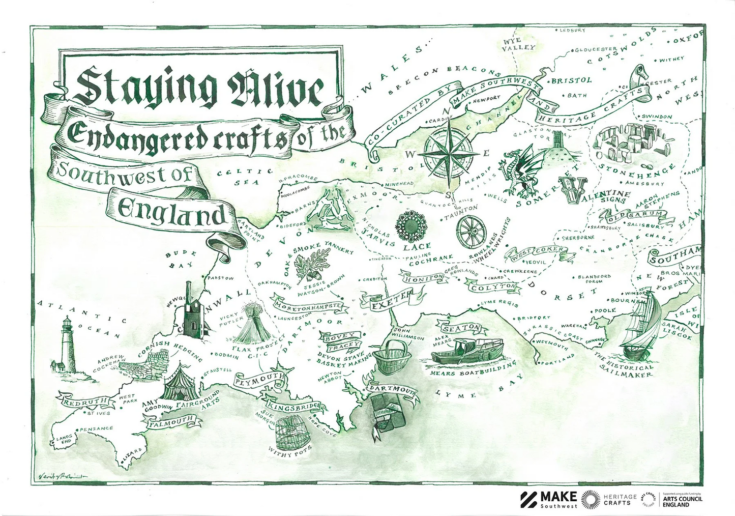 Map of Endangered Crafts of the Southwest Poster