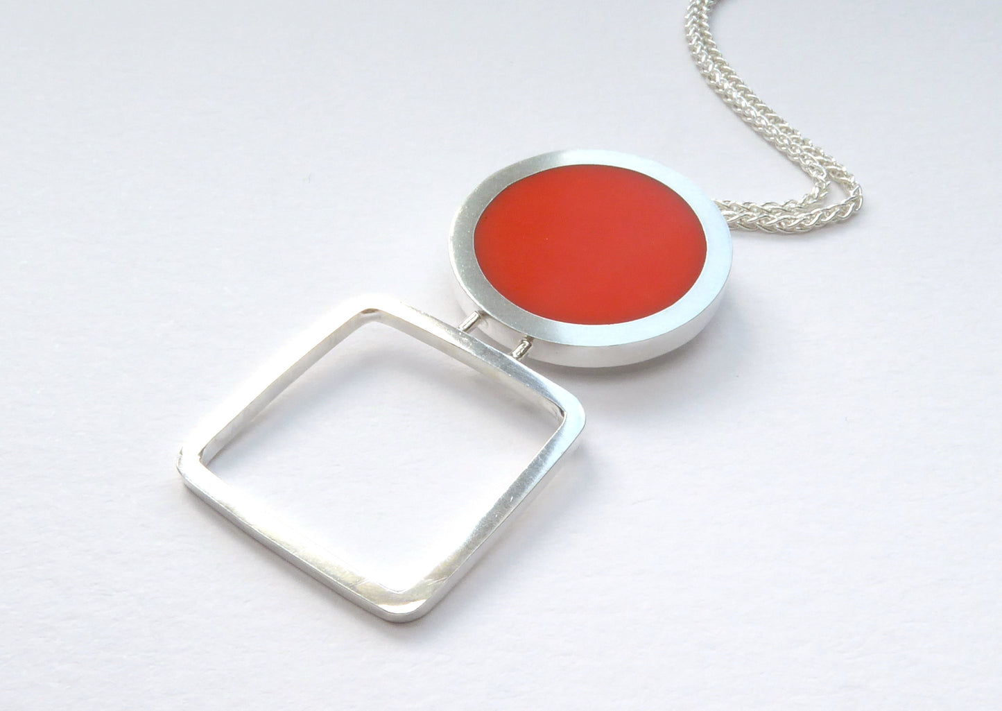 Pop Square Dot Pendant - Orange