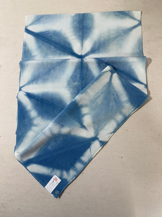 Vintage Kimono Silk Indigo Dyed Scarf