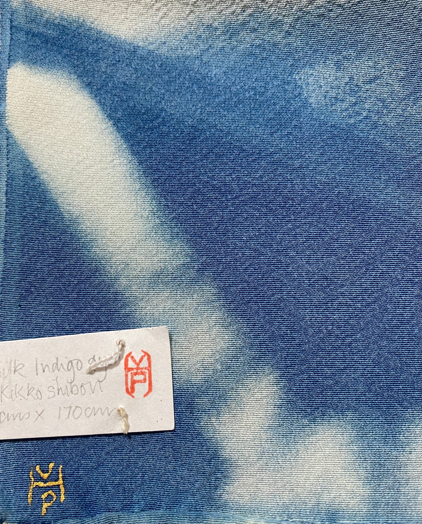 Vintage Kimono Silk Indigo Dyed Scarf