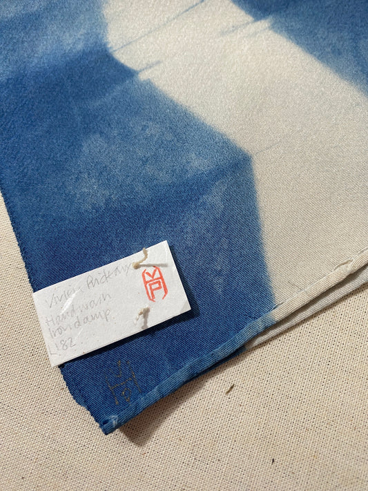 Vintage Kimono Shibori Indigo Dyed Silk Scarf