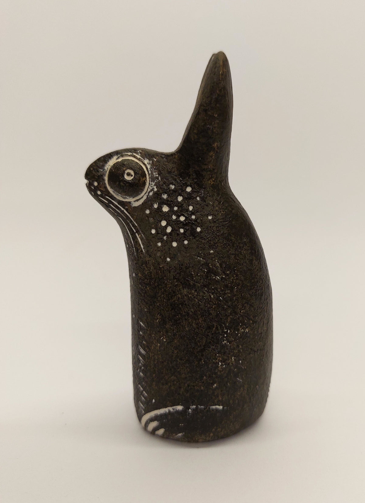 'Watching Hare' small stoneware sculpture