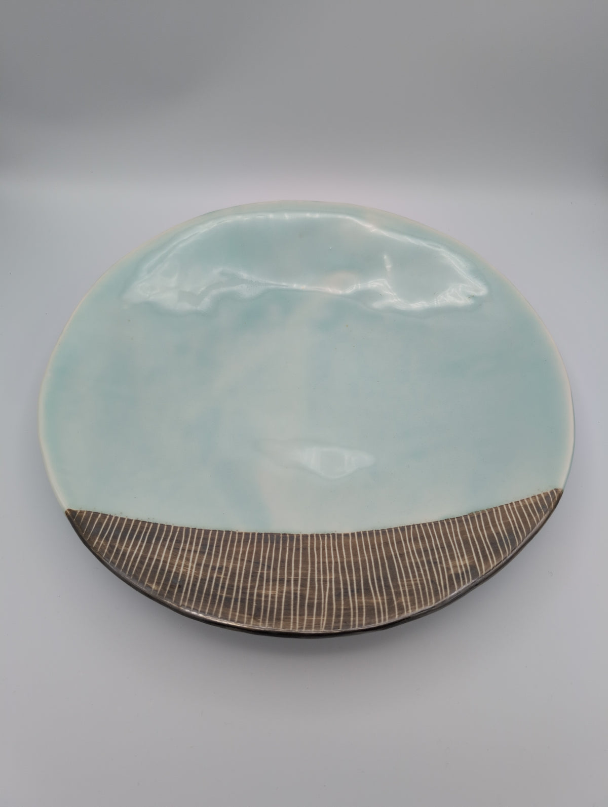 Seagreen Sgraffito Lg Platter