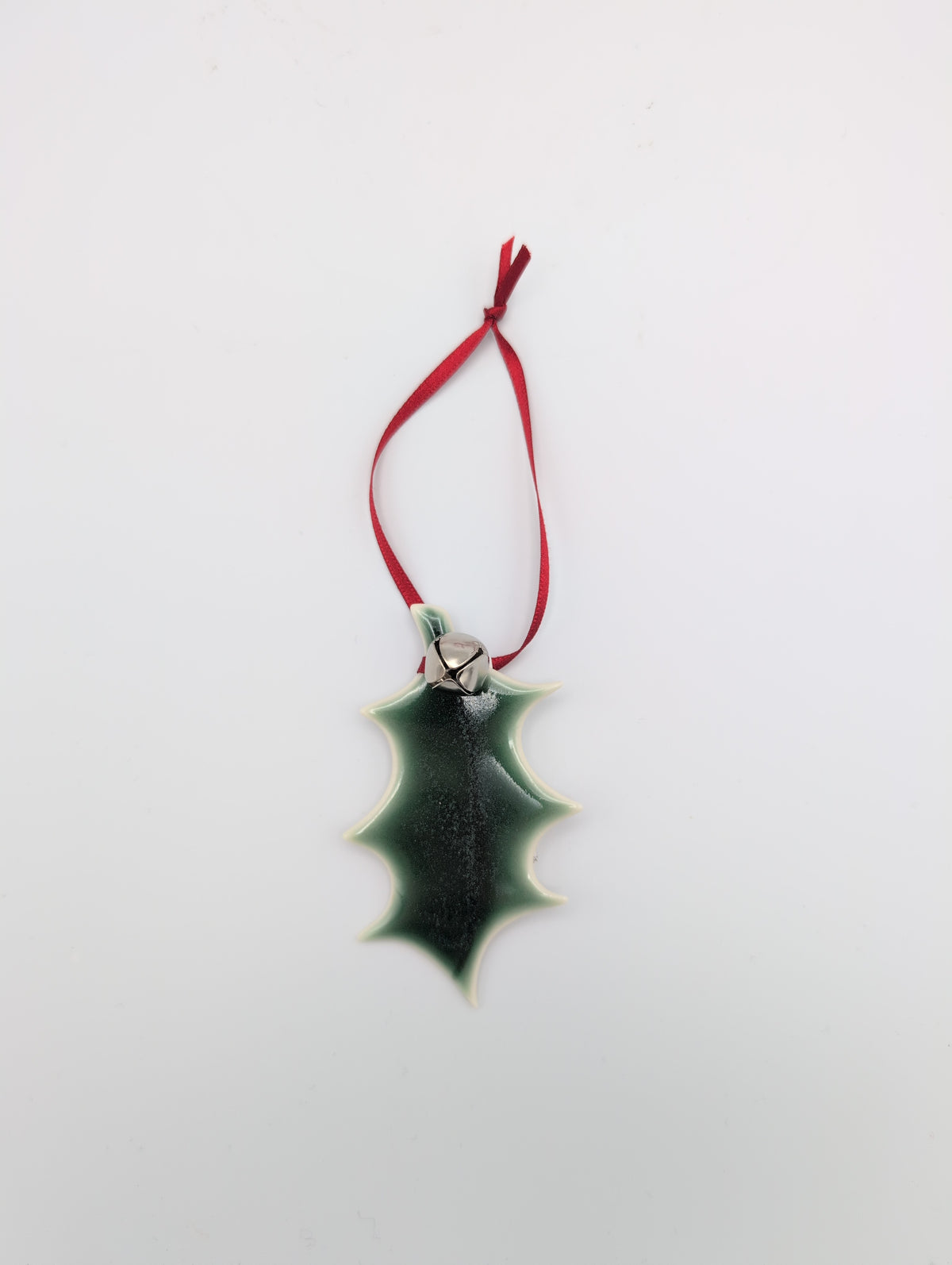 Porcelain Holly Leaf with Bell Decoration