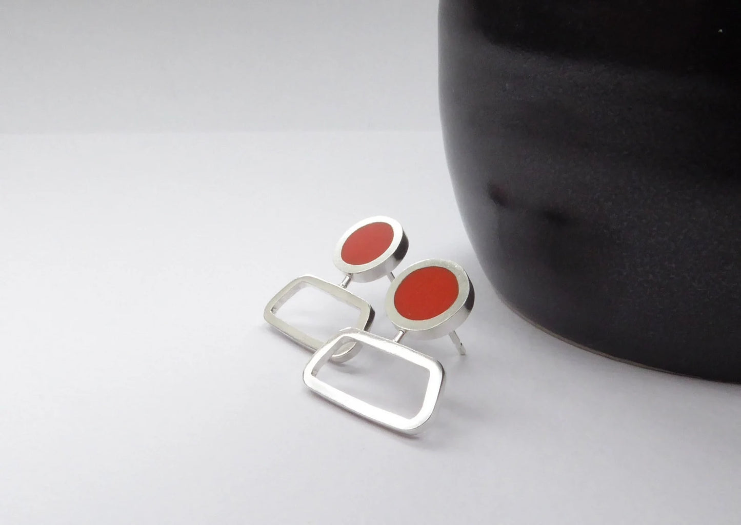 Rectangle Studs - Orange