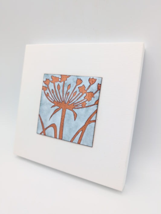 Small enamel panel - agapanthus
