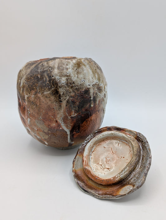 Oxide Ceramic Lidded Vessel