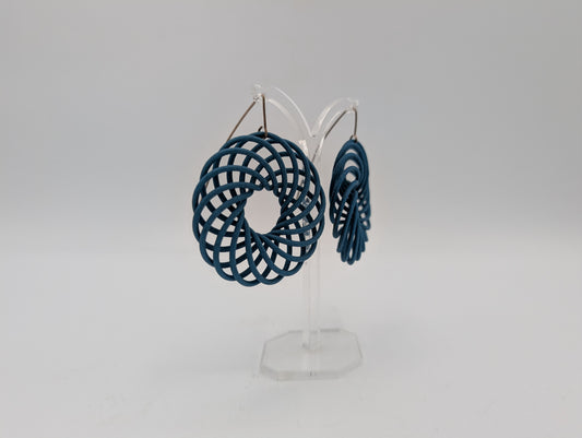 Dark Teal Vortex Earrings