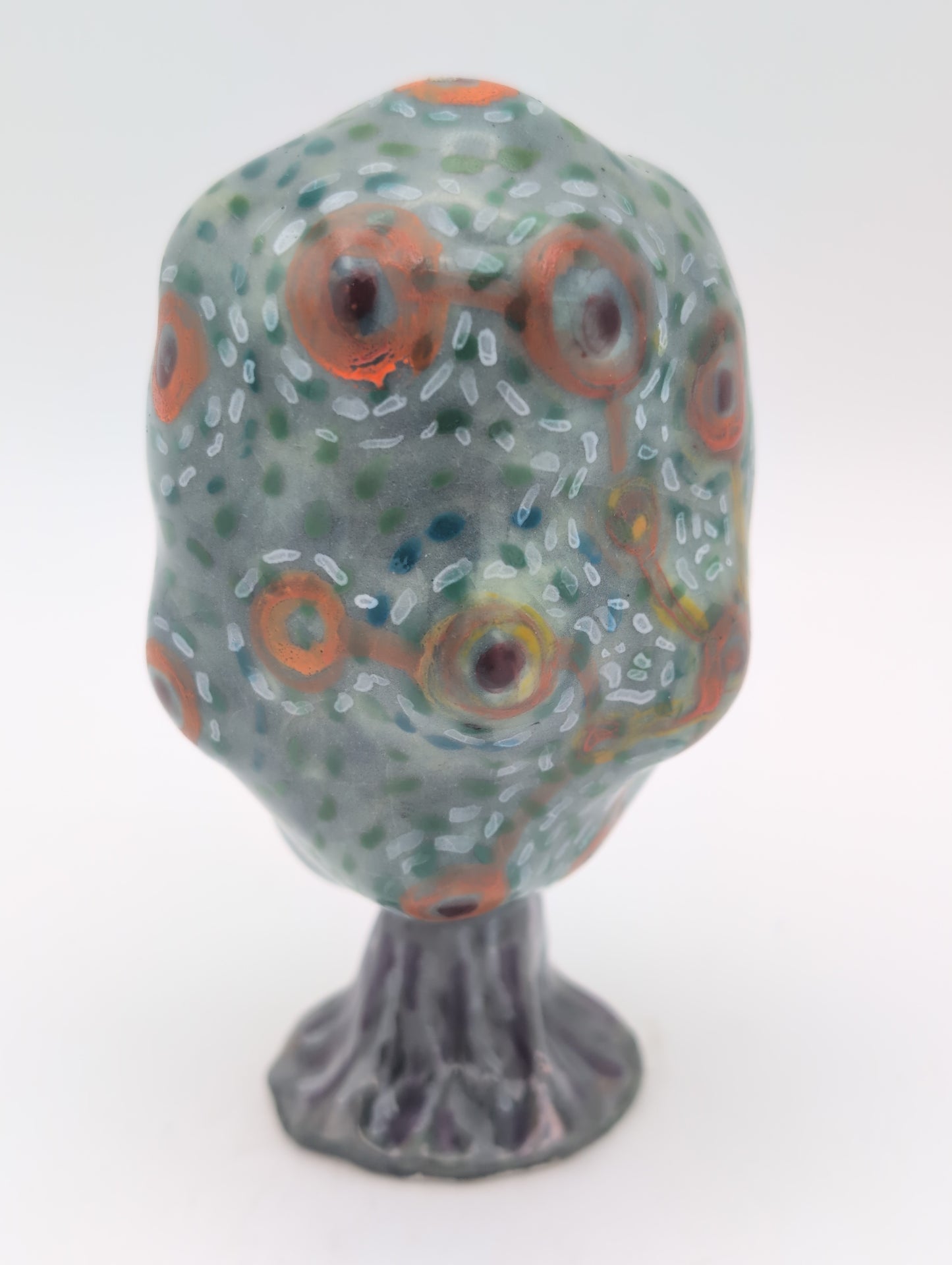 Green and orange tree small sculpture