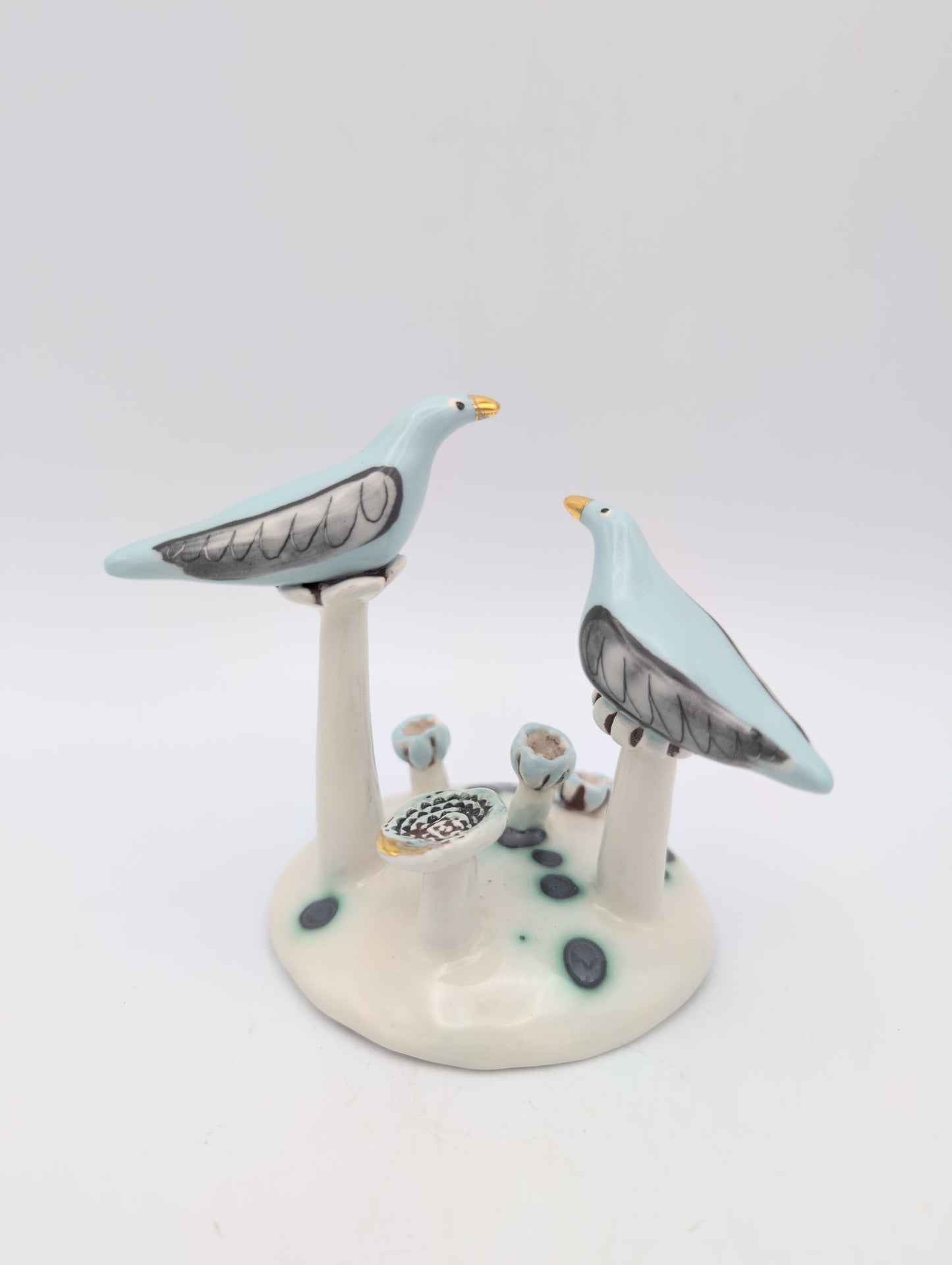 "Turquoise Birds" small sculpture