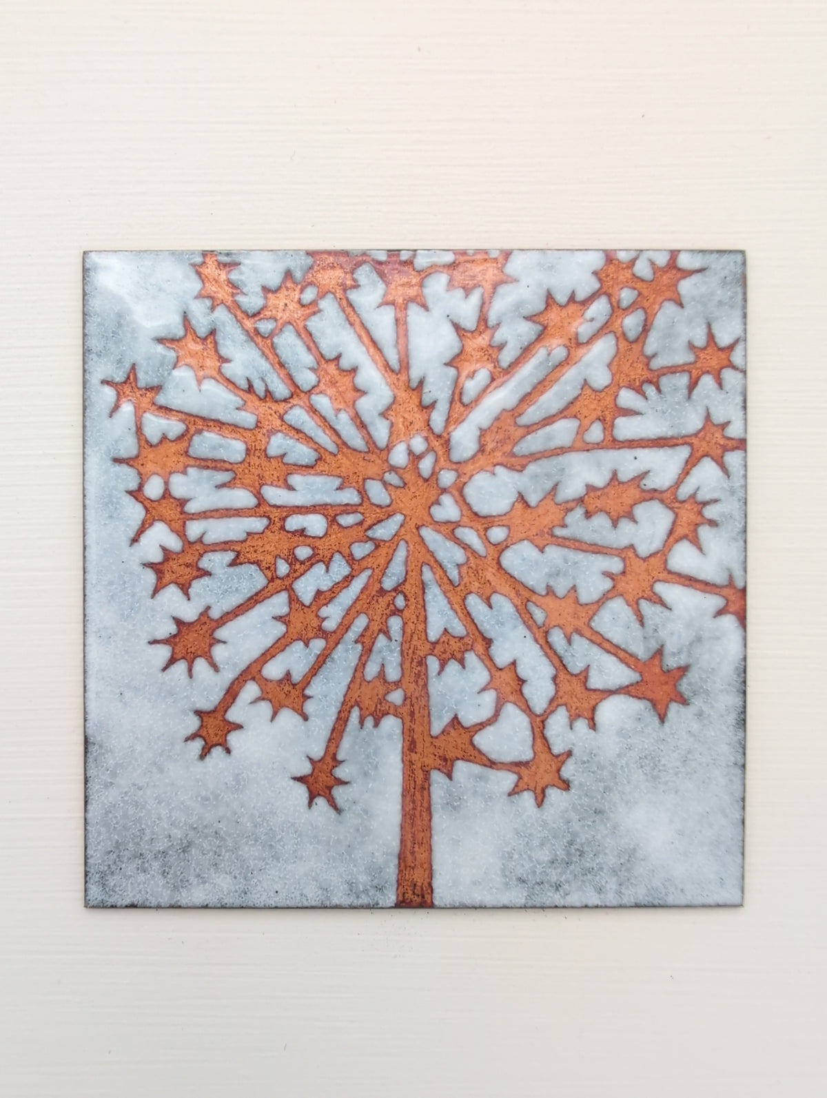 Small enamel panel - seedhead