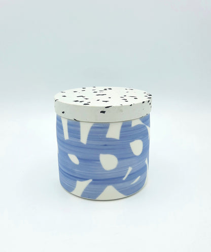 Small Blue and White Hand Painted Kitchen Storage Jar