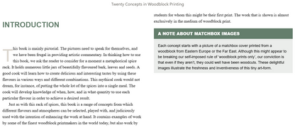 Twenty Concepts in Woodblock Printing