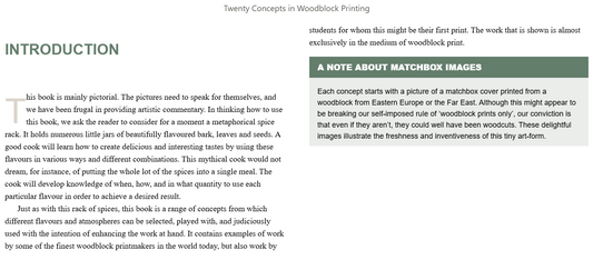 Twenty Concepts in Woodblock Printing