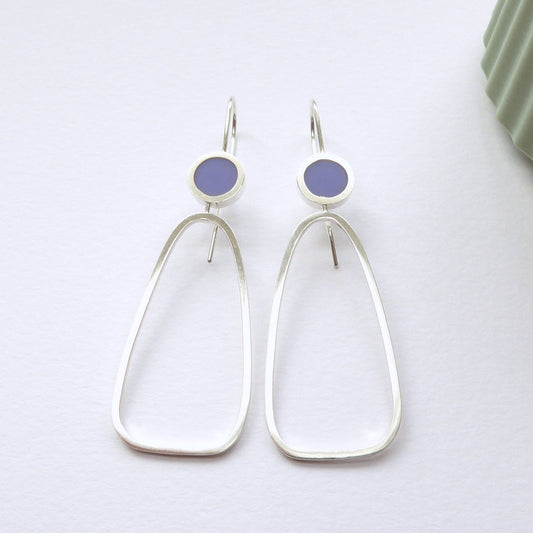 Pop Long Hoop Earrings in Lilac