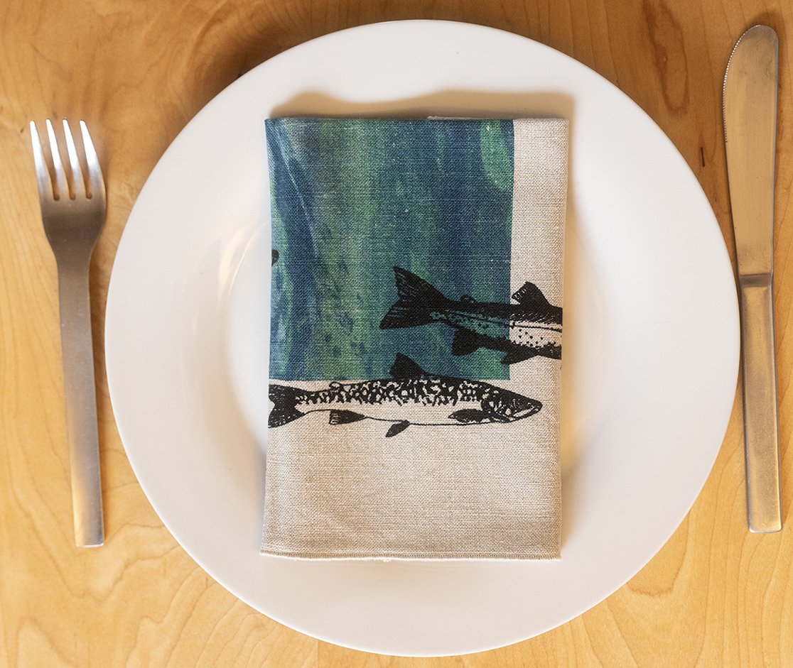 Linen napkin - fish
