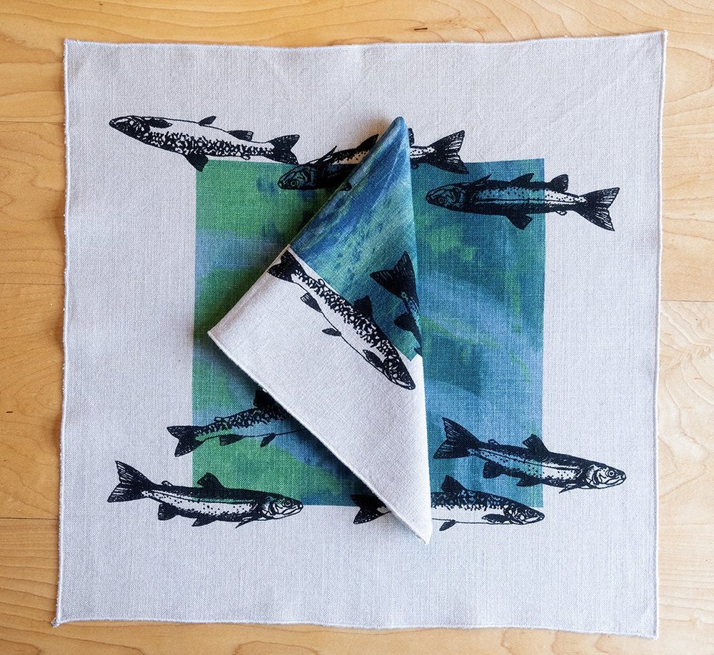 Linen napkin - fish
