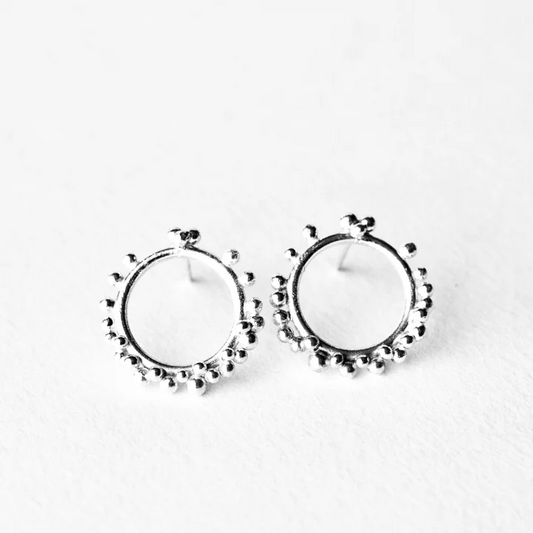 Silver pollen studs - large