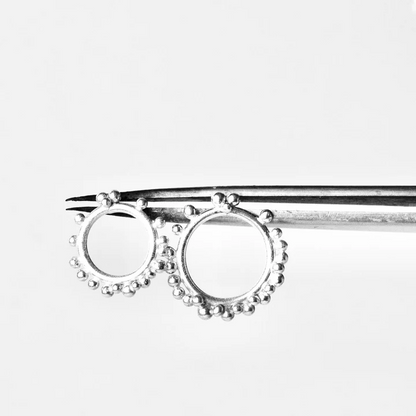 Silver pollen studs - large