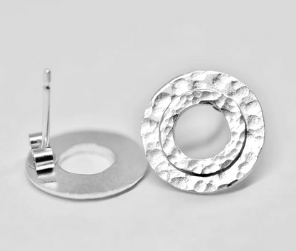 Silver inner circle studs