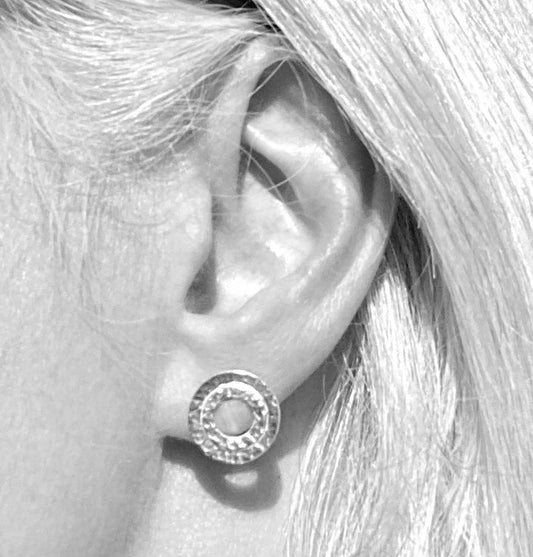 Silver inner circle studs