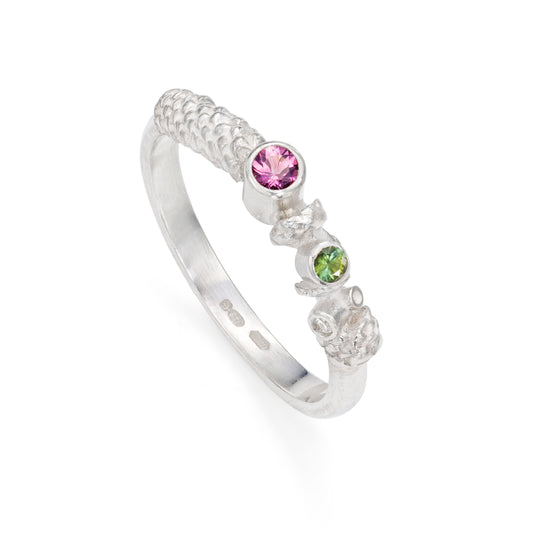 Tourmaline and Diamond Ring - "Catkin in Flower"