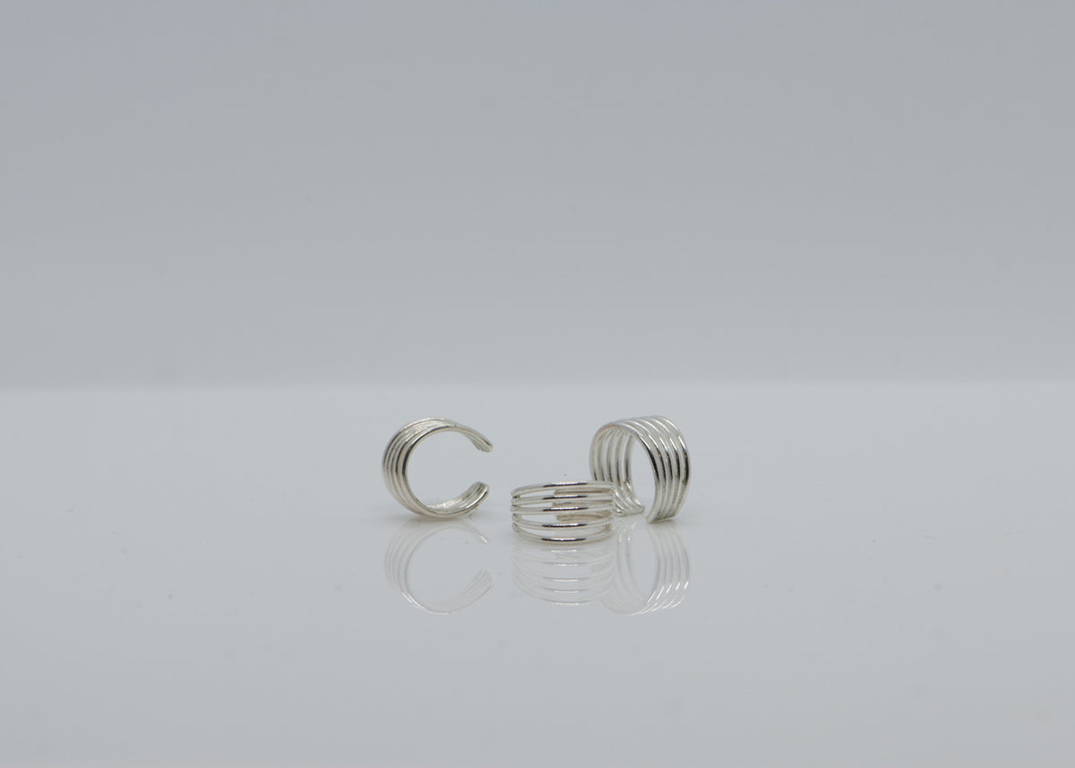 Rhizo silver ear cuff