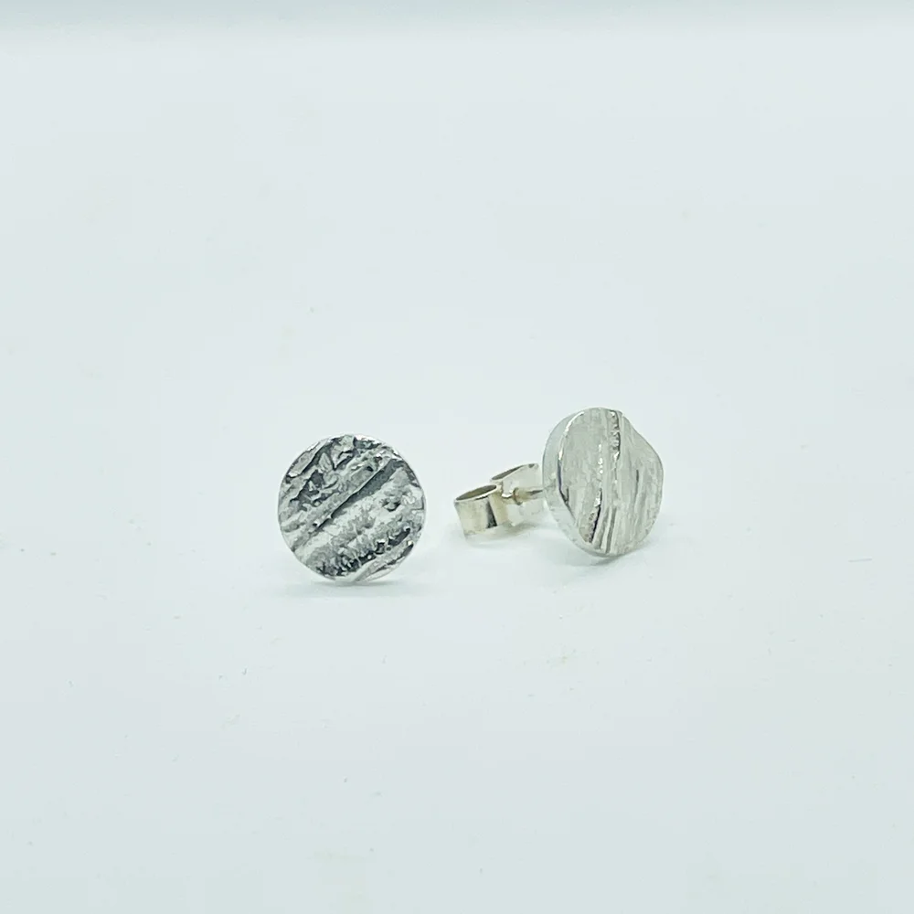 Medium round honey fungus stud earrings