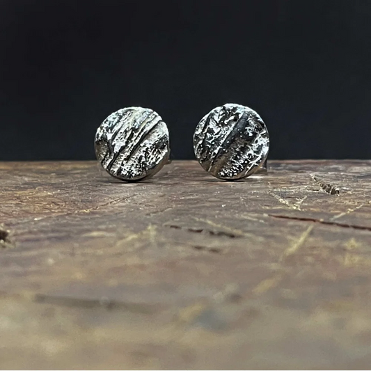 Medium round honey fungus stud earrings
