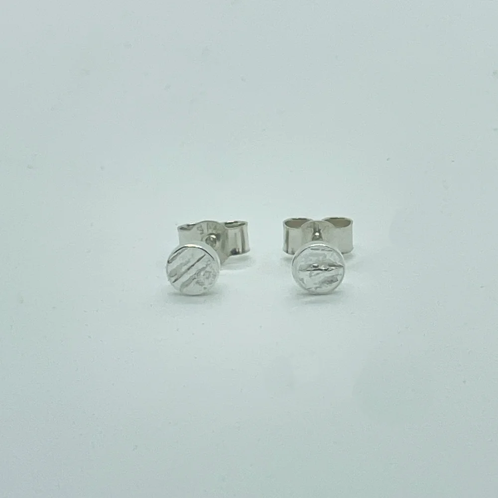 Small round honey fungus stud earrings