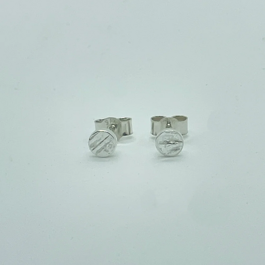 Small round honey fungus stud earrings