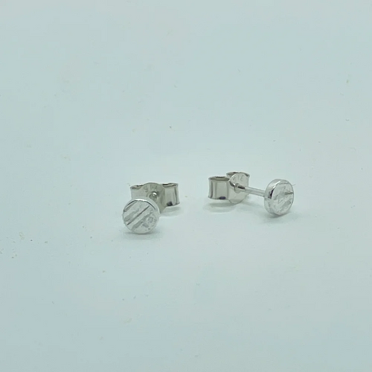 Small round honey fungus stud earrings